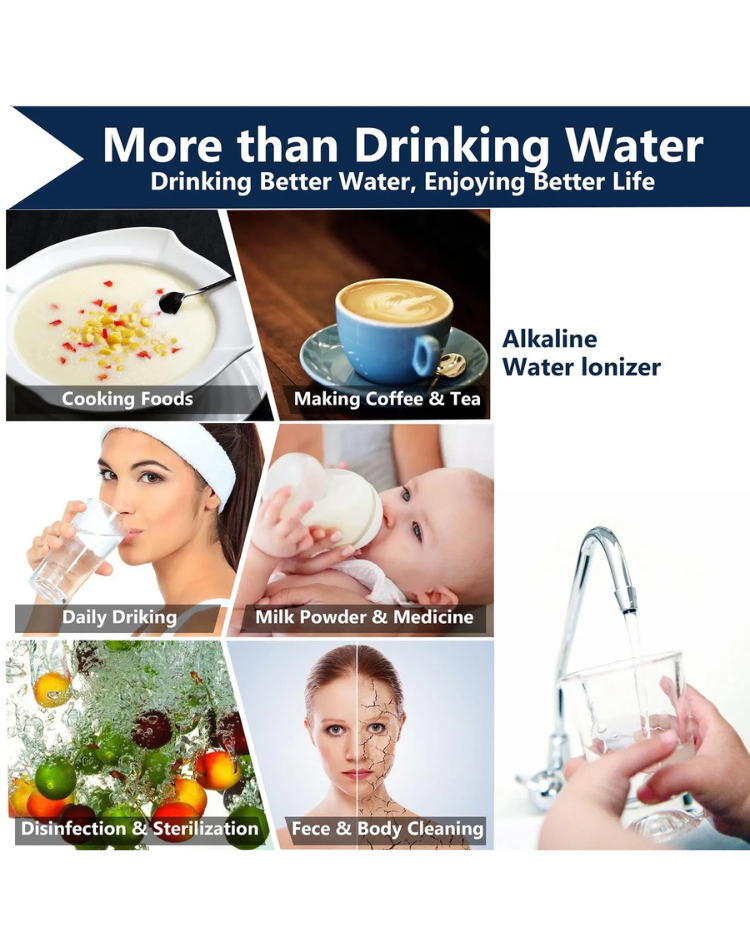 NEO EDEN TECH Alkaline Water Ionizer hydrogen generator Machine Purifier,Produces pH 3.5-10.5 Alkaline Acid water Water Filter system for Home