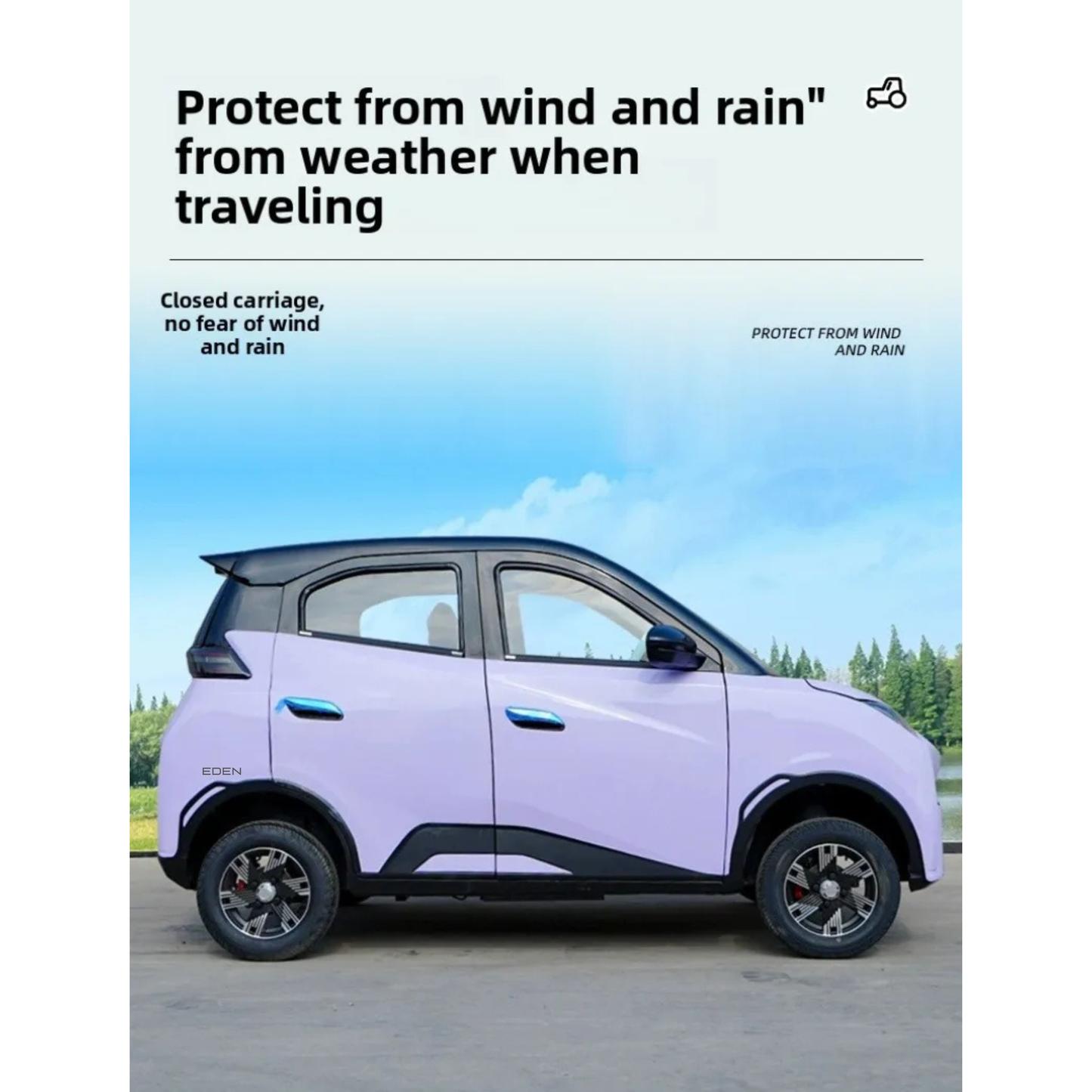 NEO EDEN Motors Four-wheeled electric vehicle adult new energy elderly women household transportation oil and electricity dual-purpose closed el
