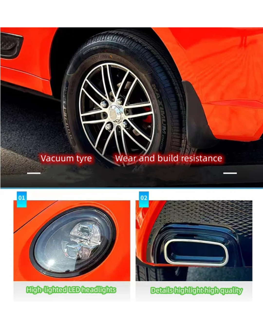 NEO EDEN Motors 3500W Mini Electric Car  Design Four-Seater  Electric Car