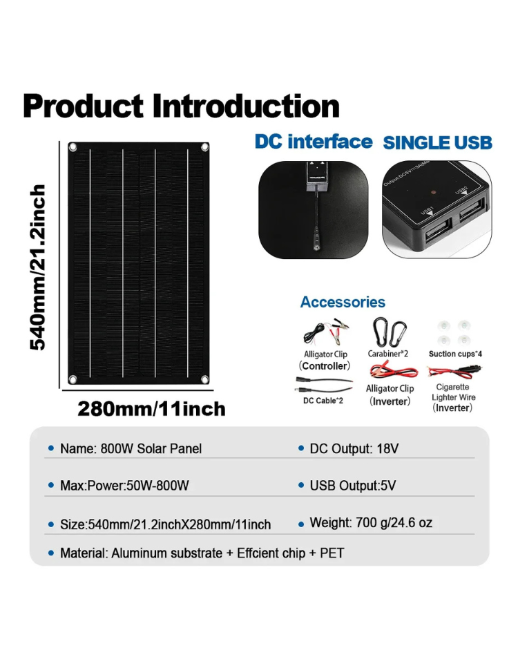NEO EDEN TECH -10000W Solar System Complete Kit Dual12V/24V To 110V/220V100A Controller 800W Panel Off-Grid Inverter for Home/Camping Backup