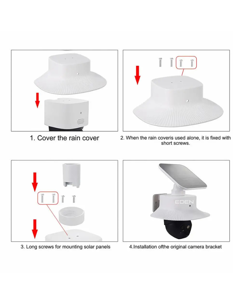 NEO EDEN TECH Solar Security Camera Cover Outdoor Security Cameras Protective Cover Accessories Waterproof Solar Cam Protection Roof For Home