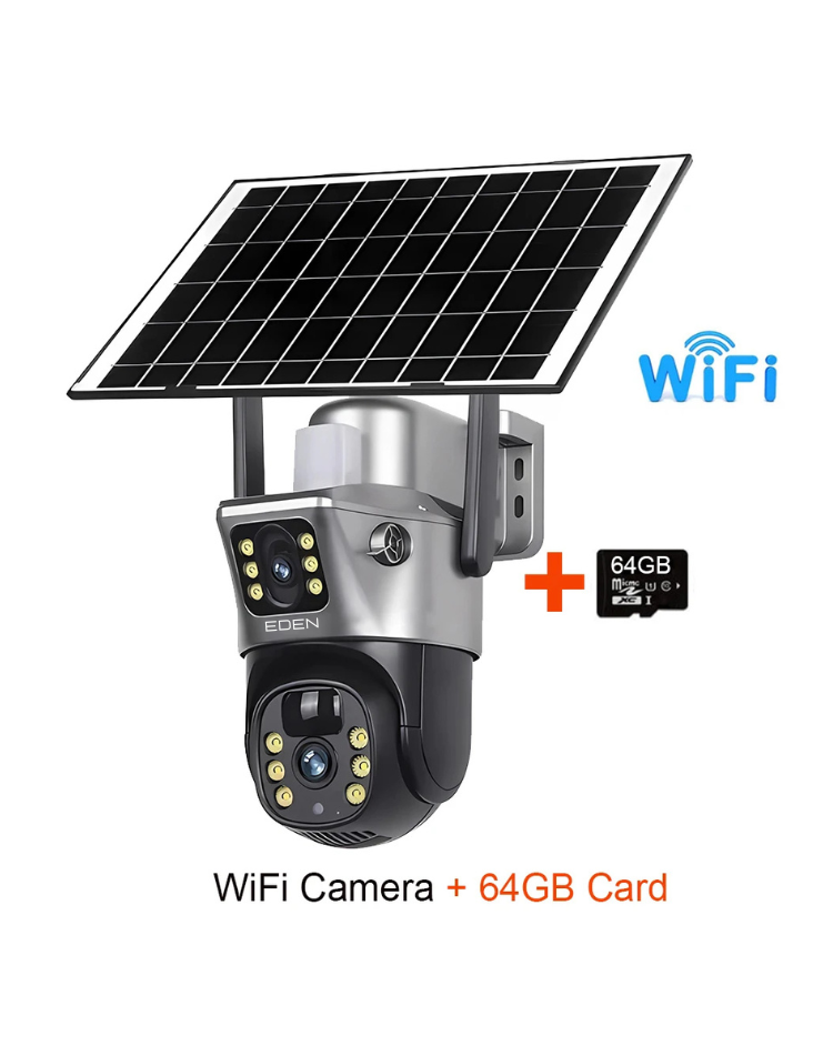 NEO EDEN TECH 4G / WiFi Solar Camera Dual Lenses Outdoor 8MP 4K Low Power Battery IP Camera PIR Night Vision V380 Pro CCTV Security Protection