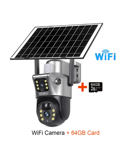 NEO EDEN TECH 4G / WiFi Solar Camera Dual Lenses Outdoor 8MP 4K Low Power Battery IP Camera PIR Night Vision V380 Pro CCTV Security Protection