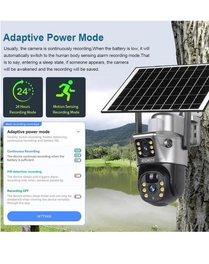 NEO EDEN TECH 4G / WiFi Solar Camera Dual Lenses Outdoor 8MP 4K Low Power Battery IP Camera PIR Night Vision V380 Pro CCTV Security Protection