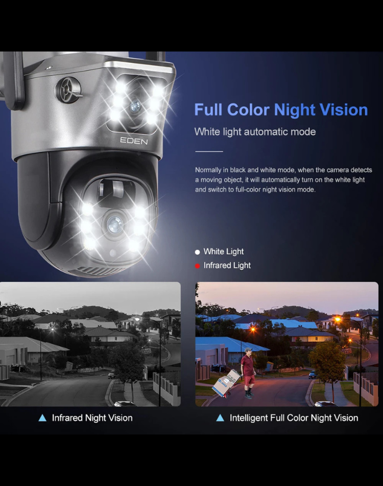 NEO EDEN TECH 4G / WiFi Solar Camera Dual Lenses Outdoor 8MP 4K Low Power Battery IP Camera PIR Night Vision V380 Pro CCTV Security Protection