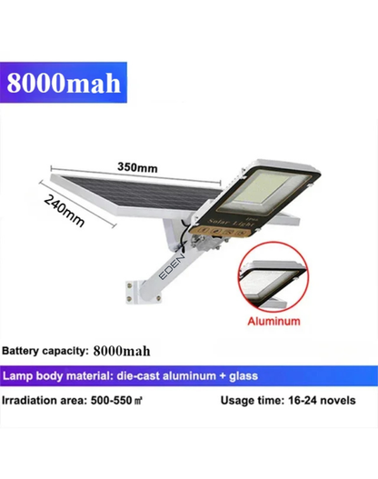 NEO EDEN TECH Aluminum 8000mah High Power Solar Light Outdoor Solar Street Light Waterproof Street Light For Garage Garden Terrace wall lamp