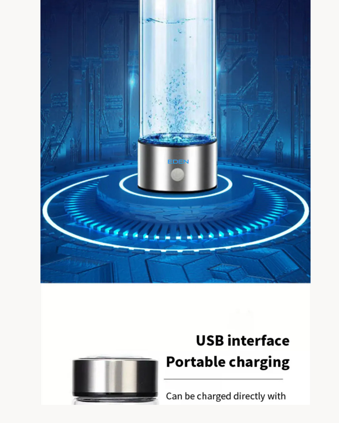NEO EDEN TECH Hydrogen-Rich Water Cup Portable Electric Hydrogen Rich Water Generator Bottle Titanium Quality Filter Healthcare Water Cup USB
