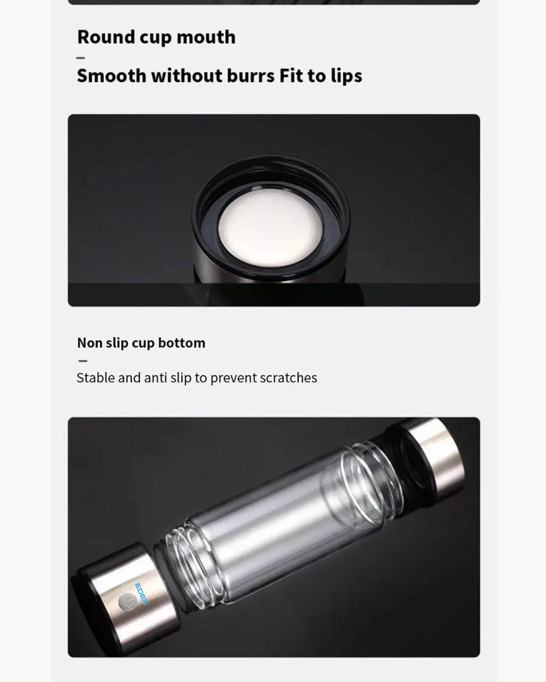 NEO EDEN TECH Hydrogen-Rich Water Cup Portable Electric Hydrogen Rich Water Generator Bottle Titanium Quality Filter Healthcare Water Cup USB