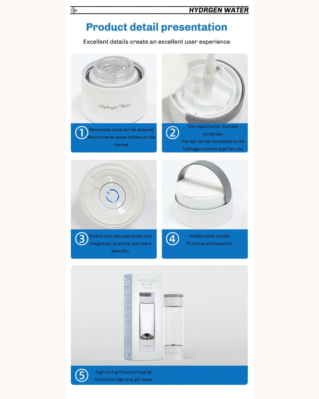 NEO EDEN TECH Hydrogen-Rich Water Cup Portable Electric Hydrogen Rich Water Generator Bottle Titanium Quality Filter Healthcare Water Cup USB