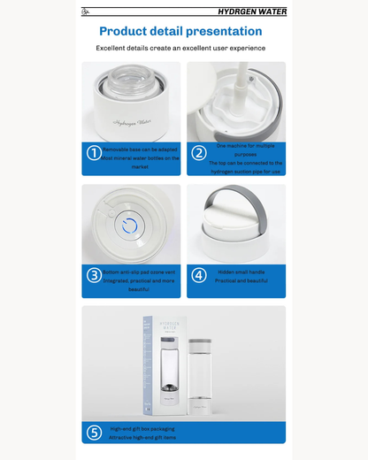 NEO EDEN TECH Hydrogen-Rich Water Cup Portable Electric Hydrogen Rich Water Generator Bottle Titanium Quality Filter Healthcare Water Cup USB