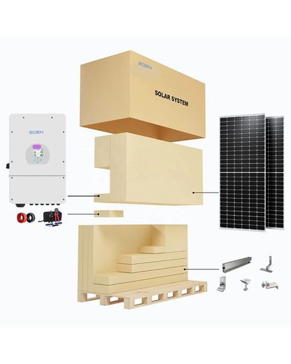 NEO EDEN TECH 2025 Solar Panels Complete Kit Home 16000W Hybrid Solar Energy Storage System Set with Deye 8Kw 10Kw 12Kw 16Kw Battery 48V