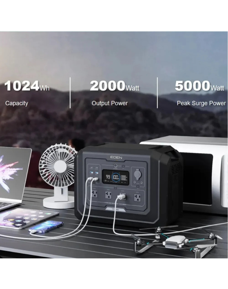 NEO EDEN TECH  Emergency Power Supply Quick Charge 2000W 3000W Portable Solar Generator Power Station Home Camping