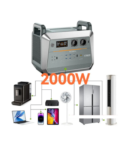 NEO EDEN TECH  Emergency Power Supply Quick Charge 2000W 3000W Portable Solar Generator Power Station Home Camping