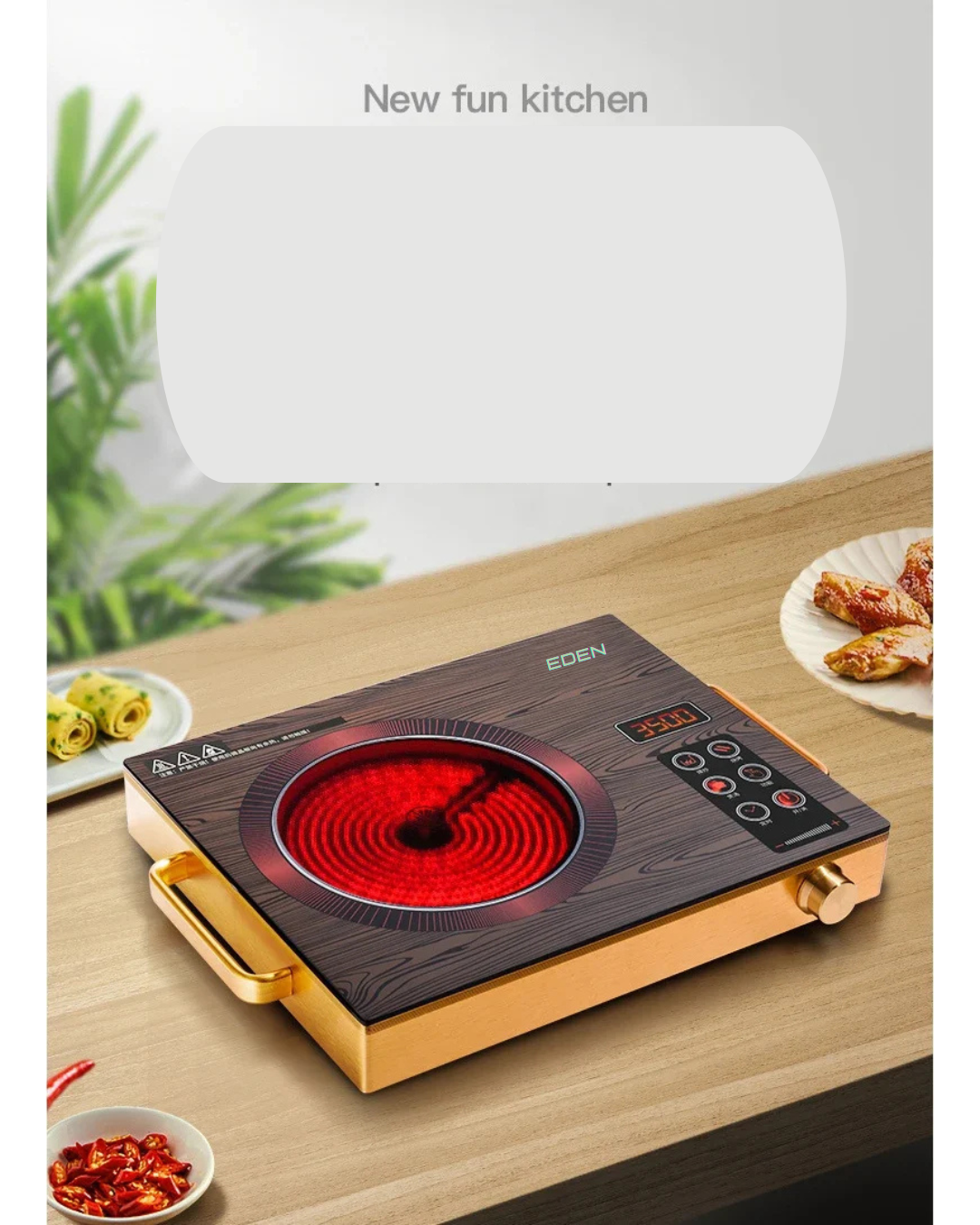 NEO EDEN TECH Solar Powered Stove Cooker 12v Dc 600W Battery Powered Cooker Ceramic Cooktops