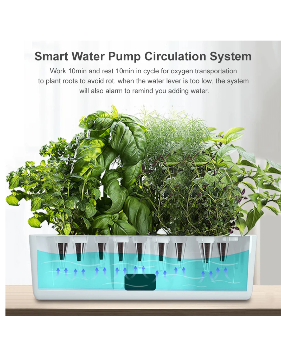 NEO EDEN TECH Hydroponics Growing System Automatic Timing Indoor Garden Kit 9 Pods Height Adjustable 15W LED Grow Lights 2L Water Tank