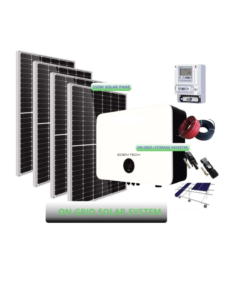 NEO EDEN TECH 550w 3KW 5kw10kw Solar Panels MPPT Roof Mounting Solar Power Energy System Inverter Lithium Solar Batteries Station For House
