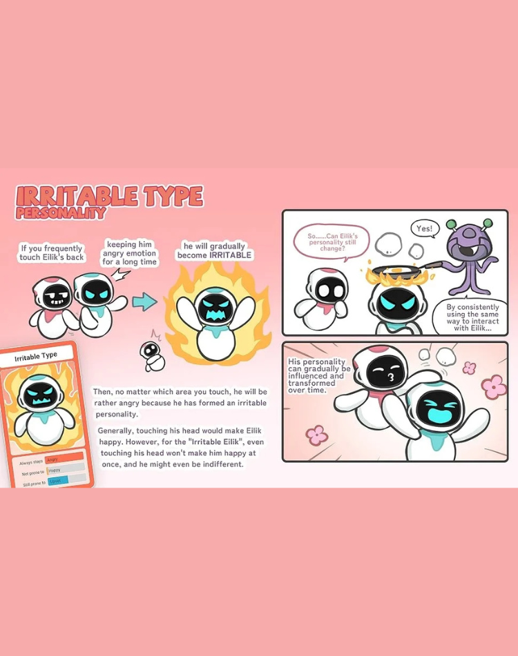 NEO EDEN TECH Smart AI RobotToys with Abundant Emotions Animations Mini Games Your Perfect Desk Touch Interactive Companion