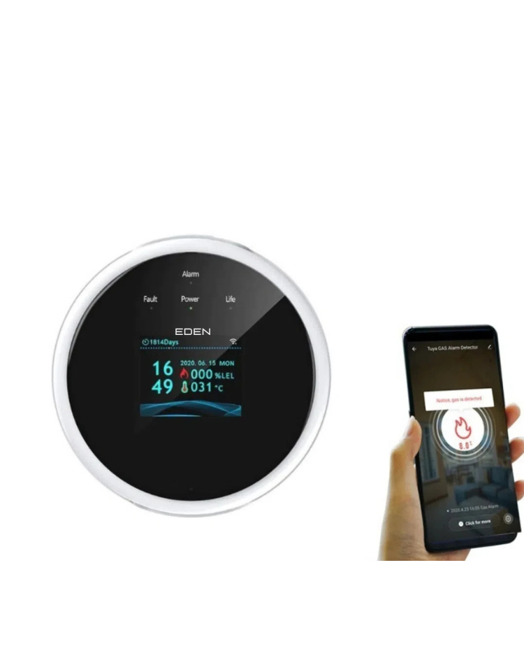 NEO EDEN TECH Security Natural Gas Leakage Detector Digital LED Fire Sensing Biogas Leak Detector Smart Temperature Display Gas Alarm
