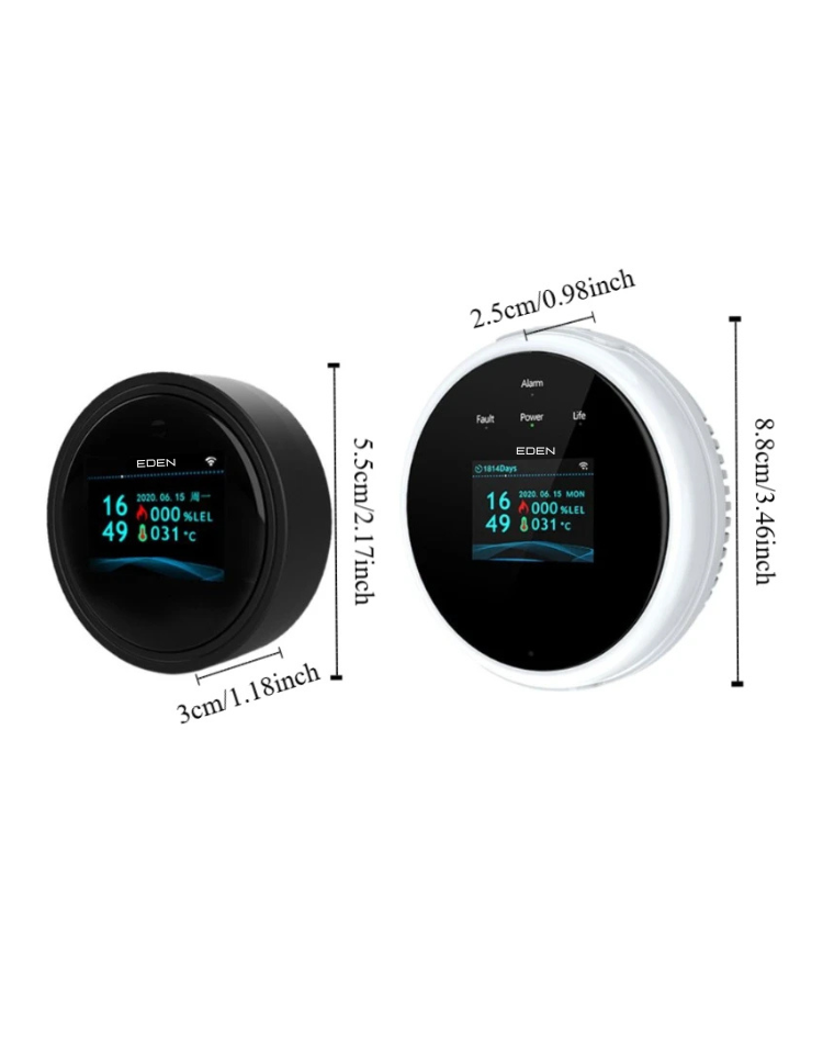 NEO EDEN TECH Security Natural Gas Leakage Detector Digital LED Fire Sensing Biogas Leak Detector Smart Temperature Display Gas Alarm