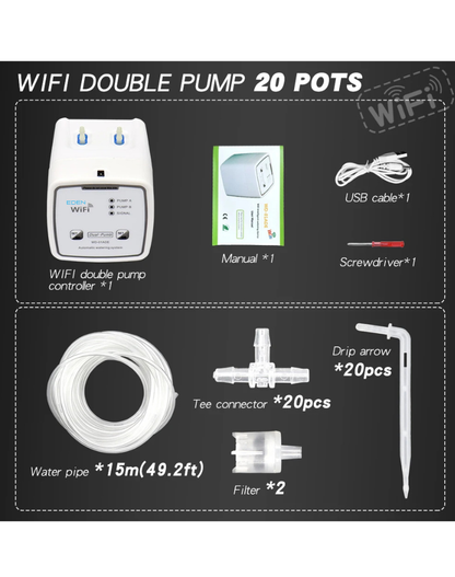 NEO EDEN TECH WIFI Intelligent Watering Device Double Pump Timed Automatic Drip Irrigation System Remote APPController for Garden Plant Flower