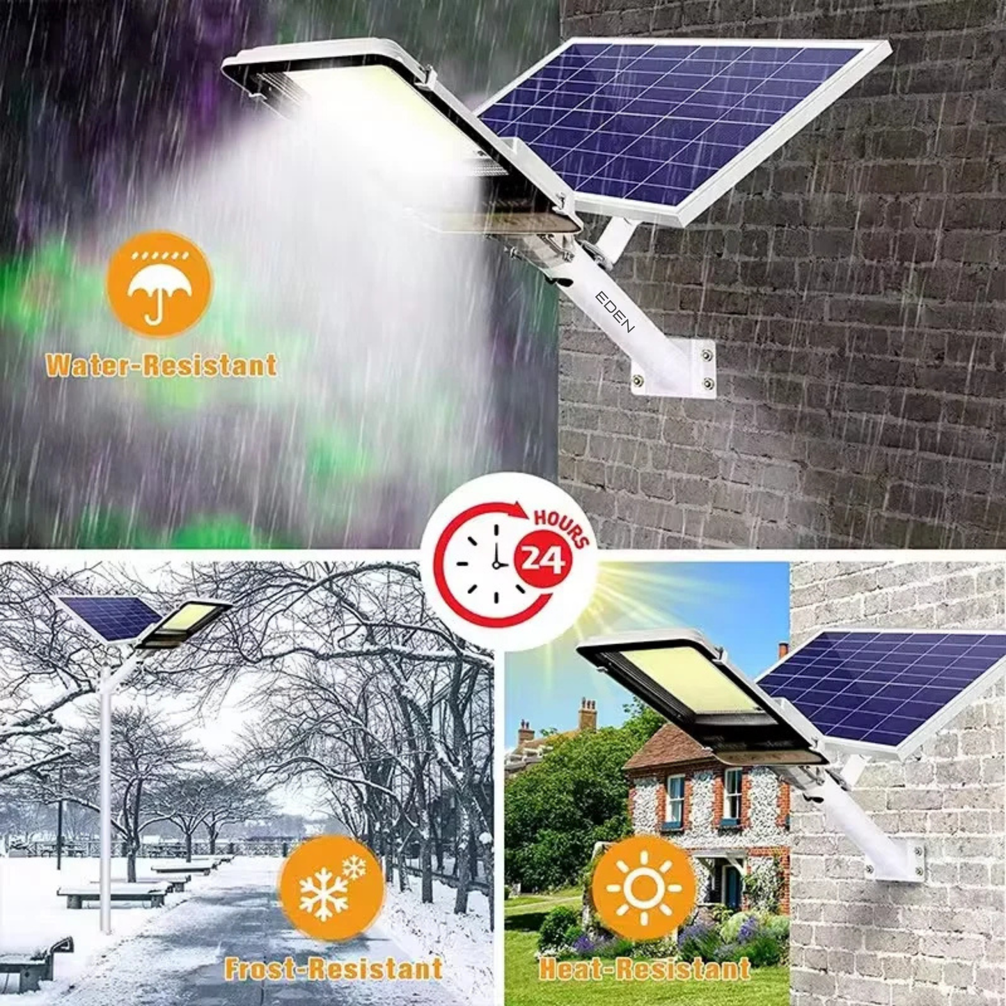 NEO EDEN TECH Aluminum 8000mah High Power Solar Light Outdoor Solar Street Light Waterproof Street Light For Garage Garden Terrace wall lamp