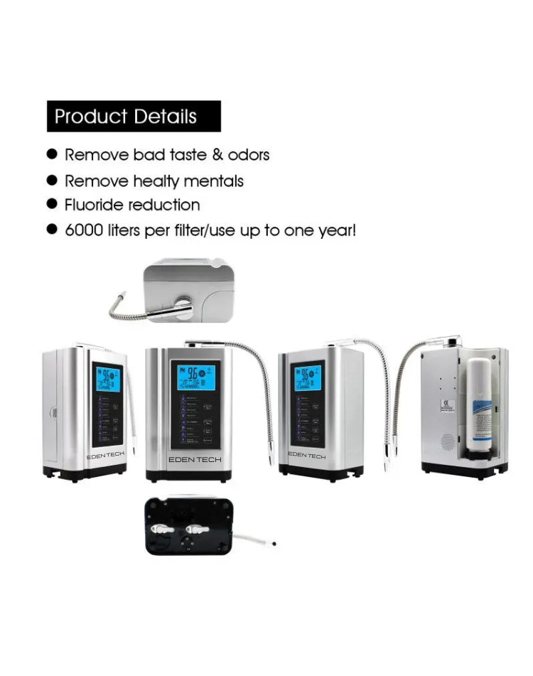 NEO EDEN TECH Alkaline Water Ionizer hydrogen generator Machine Purifier,Produces pH 3.5-10.5 Alkaline Acid water Water Filter system for Home