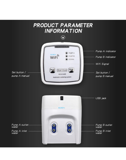 NEO EDEN TECH WIFI Intelligent Watering Device Double Pump Timed Automatic Drip Irrigation System Remote APPController for Garden Plant Flower