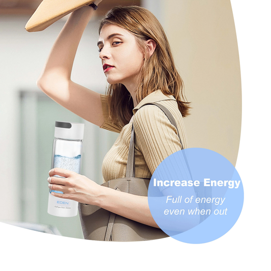 NEO EDEN TECH  Hydrogen Rich Water Generator Bottle - Glass Cupbody - DuPont SPE & PEM Dual Chamber Maker Ionizer - H2 Inhalation Device
