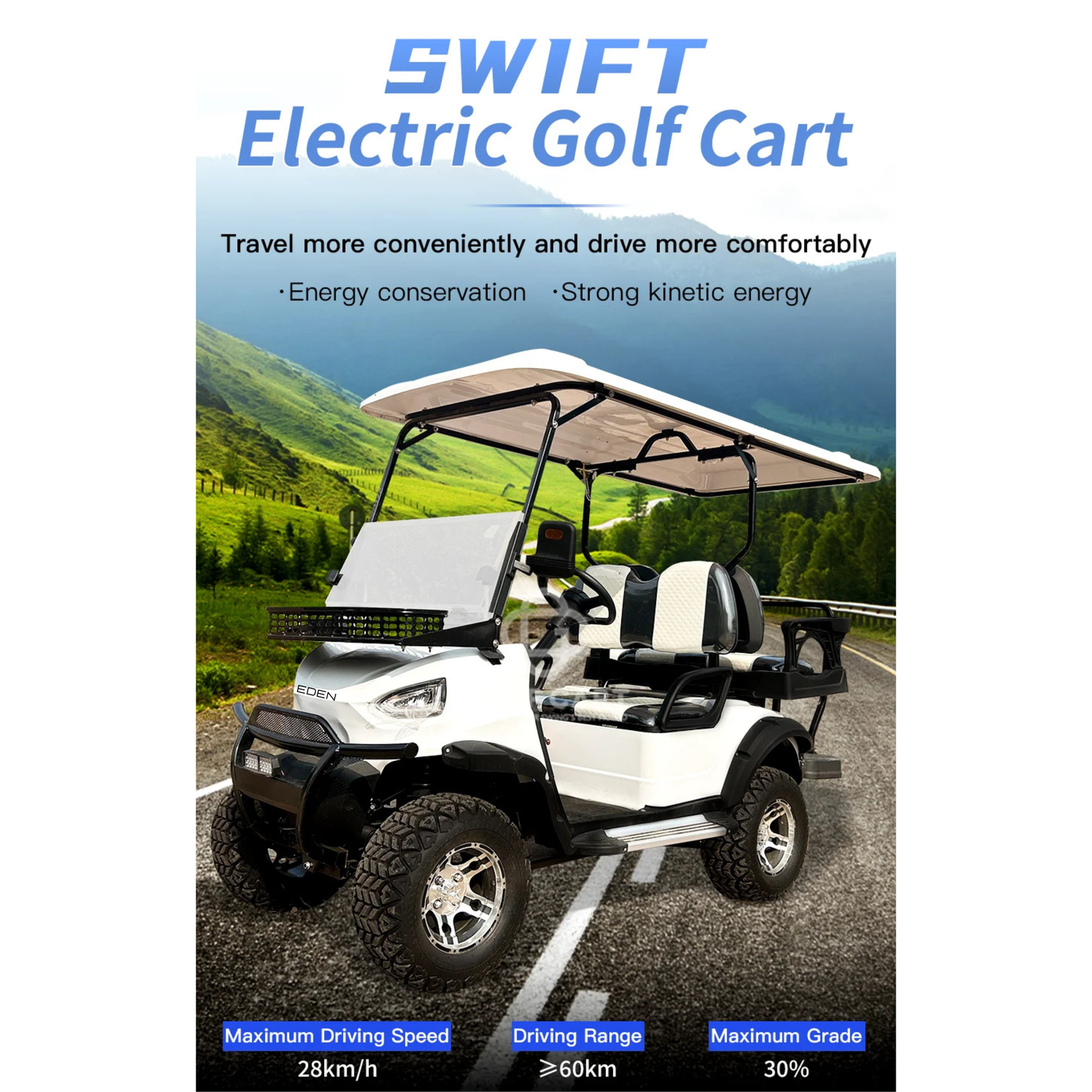 NEO EDEN Motors  Reverse Alarm Best Electric Car Cost Cheap Compact Cart For Sale Near Me Golf Buggy
