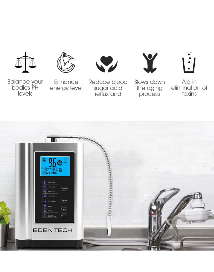 NEO EDEN TECH Alkaline Water Ionizer hydrogen generator Machine Purifier,Produces pH 3.5-10.5 Alkaline Acid water Water Filter system for Home
