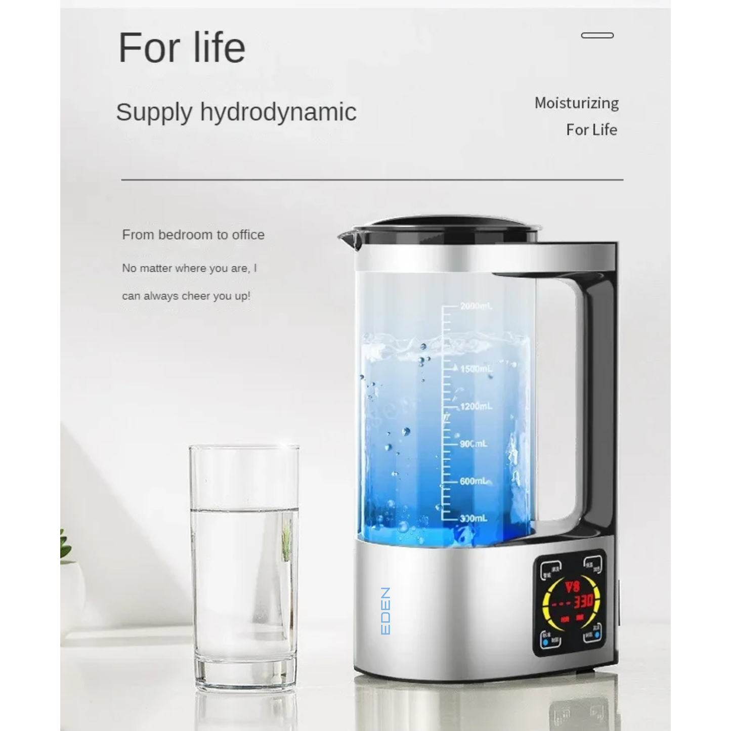 NEO EDEN TECH 100-240V 2L Electric Hydrogen Rich Water Kettle Water Ionizer Machine Water filter Drink Hydrogen Water Generator