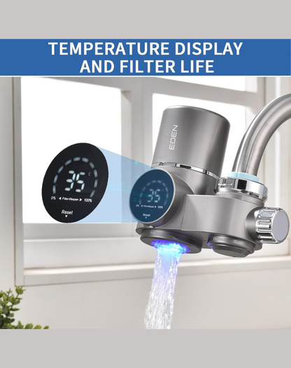 NEO EDEN TECH Faucet Water Filter, LED Display Water Purifier to Reduce Lead, Chlorine & Heavy Metals, Sink Water Filter