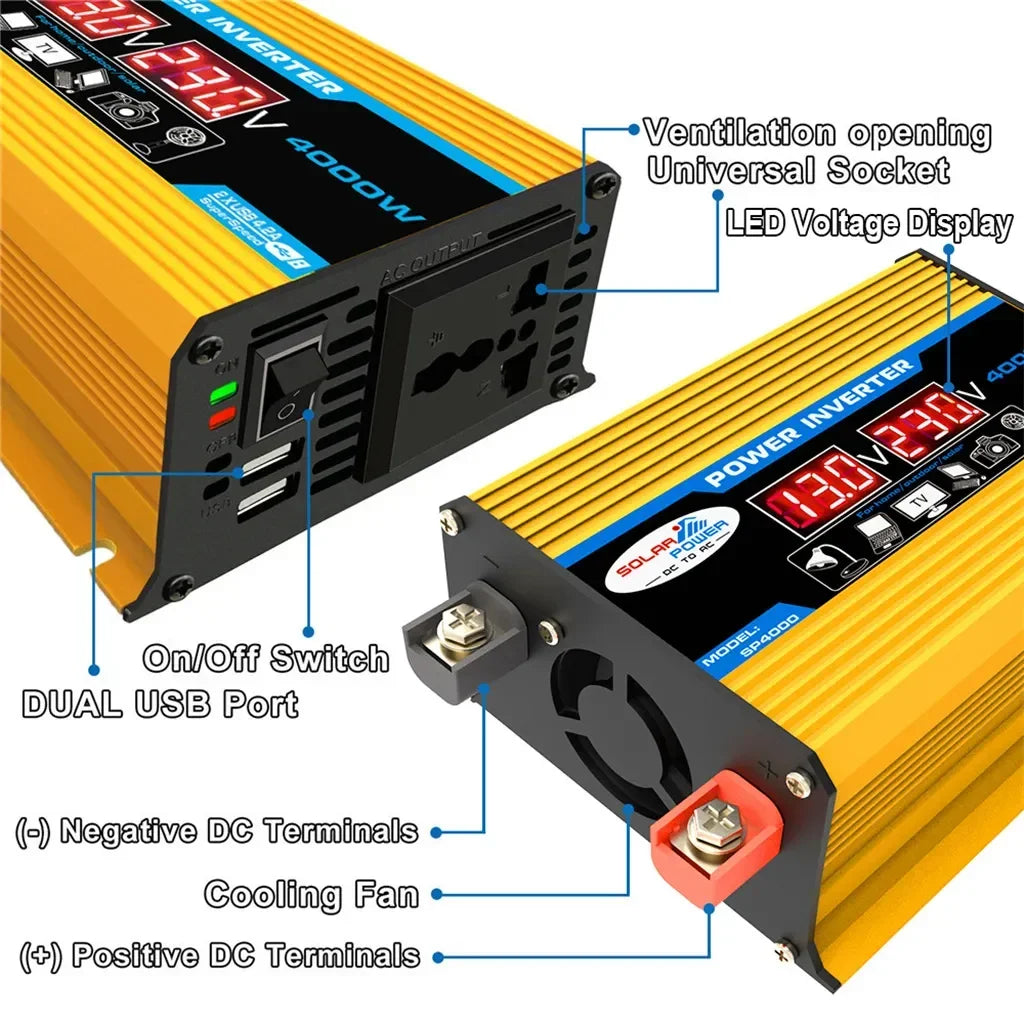 NEO EDEN TECH 2000W Solar Energy System 110V/220V 4000W Solar Panel Inverter Glass 12V Battery Charging Controller For Home/Outdoor Use
