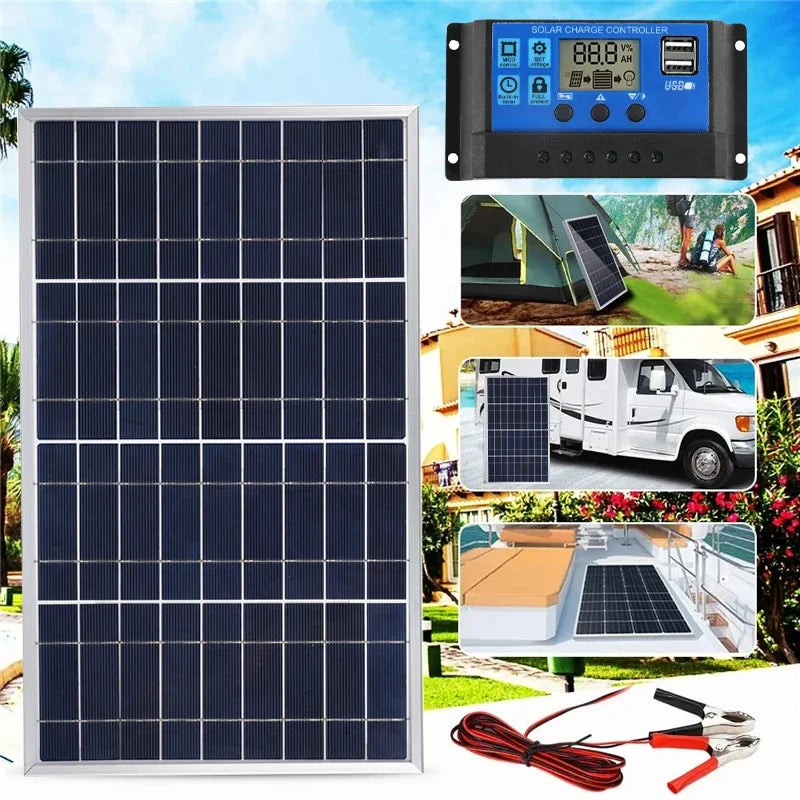 NEO EDEN TECH  300W/600W Solar Panel Kit Complete 12V Polycrystalline USB Power Portable Outdoor Rechargeable Solar Cell Solar Generator