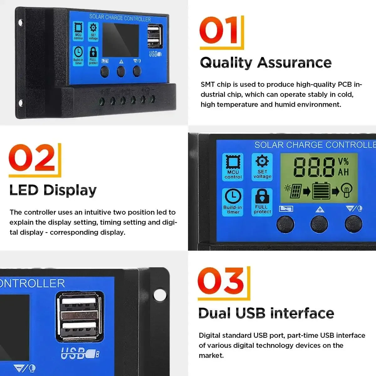 NEO EDEN TECH 2000W Solar Energy System 110V/220V 4000W Solar Panel Inverter Glass 12V Battery Charging Controller For Home/Outdoor Use