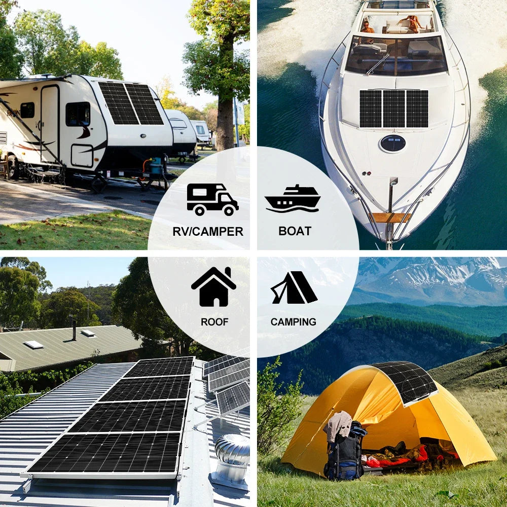 NEO EDEN TECH 2000W Solar Energy System 110V/220V 4000W Solar Panel Inverter Glass 12V Battery Charging Controller For Home/Outdoor Use