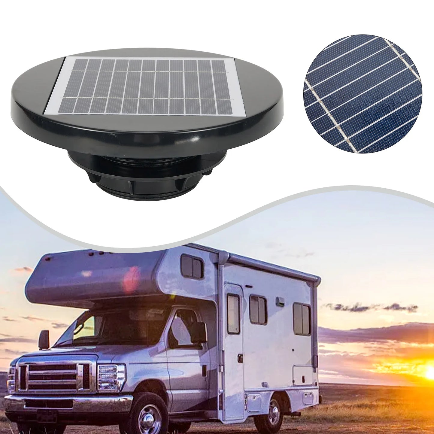 NEO EDEN TECH 1 Pcs Solar Powered Roofs Fan Polycrystalline 5.5V 2.5W For Boat RV Greenhouse Shed Caravan Garden Shed Toilets Roof