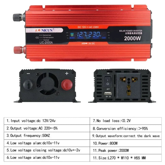 NEO EDEN TECH 2000W Solar Panel System Kits For Home With 1000W 2000W Solar Panel 100A Charge Controller 220V Inverter 10Ah30Ah LFP Battery