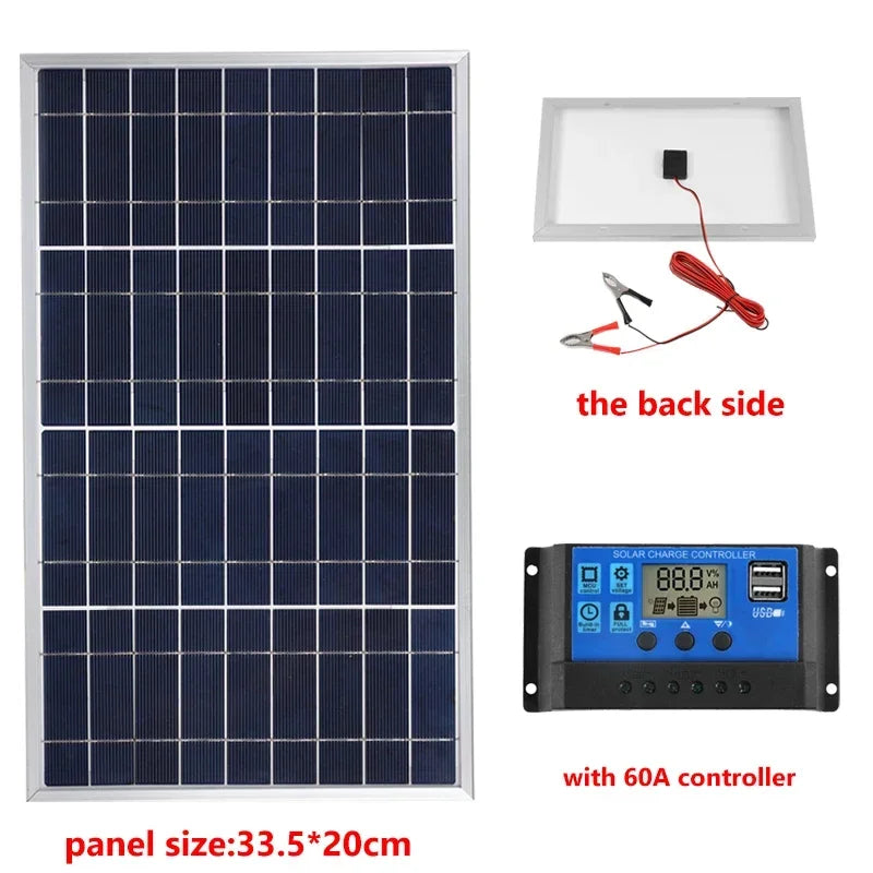 NEO EDEN TECH  300W/600W Solar Panel Kit Complete 12V Polycrystalline USB Power Portable Outdoor Rechargeable Solar Cell Solar Generator