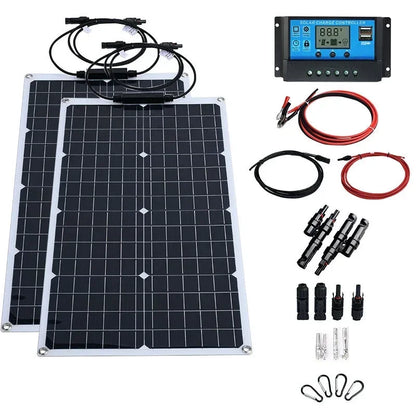 NEO EDEN TECH 2000W Solar Energy System 110V/220V 4000W Solar Panel Inverter Glass 12V Battery Charging Controller For Home/Outdoor Use