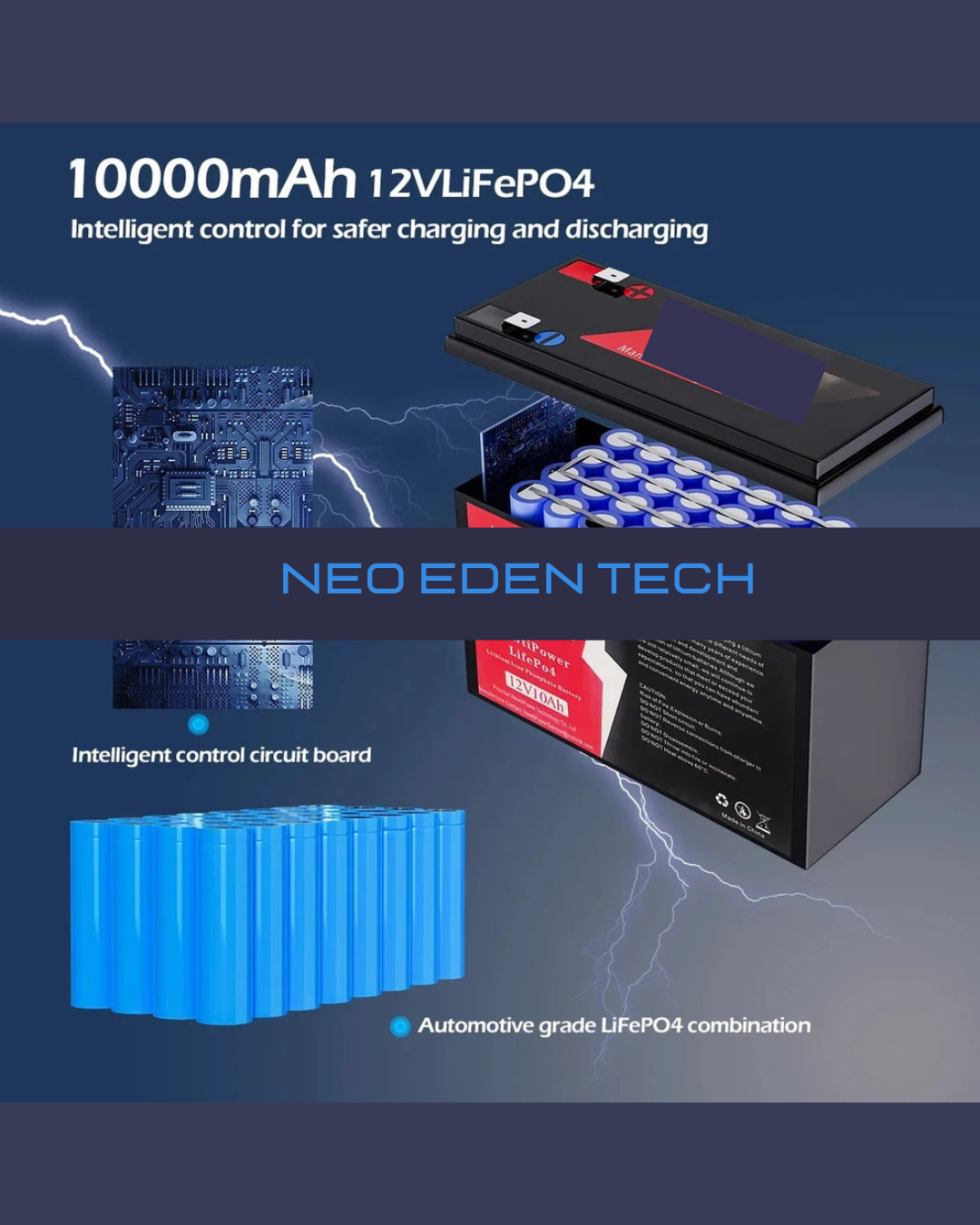 NEO EDEN TECH 2000W Solar Panel System Kits For Home With 1000W 2000W Solar Panel 100A Charge Controller 220V Inverter 10Ah30Ah LFP Battery