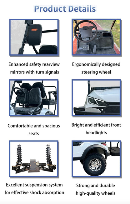 NEO EDEN TECH CE Certified Lithium Battery Powered 48V AC System 2 4 6 Seat Electric Lifted Off Road Golf Cart Buggy for Hunting Beach Resort