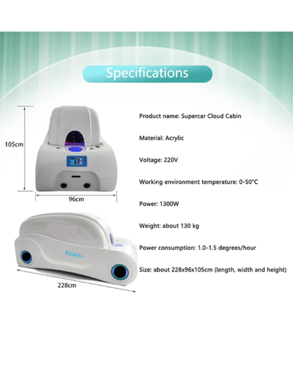 NEO EDEN TECH AI Control Acrylic Infrared Heating Energy Lymphatic Drainage Capsule Ozone Therapy Spa Massage Detox Bed