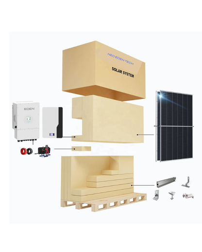 NEO EDEN TECH 2025 Solar Panels Complete Kit Home 16000W Hybrid Solar Energy Storage System Set with Deye 8Kw 10Kw 12Kw 16Kw Battery 48V