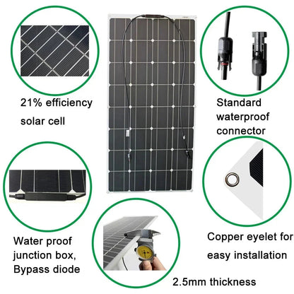 NEO EDEN TECH 2000W Solar Panel System Kits For Home With 1000W 2000W Solar Panel 100A Charge Controller 220V Inverter 10Ah30Ah LFP Battery
